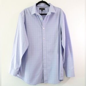 Banana Republic Lavender Checkered Dress Shirt XL 17-17 1/2